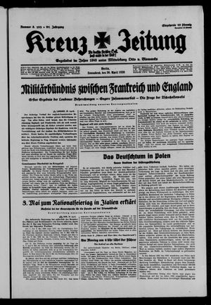 Kreuz-Zeitung vom 30.04.1938
