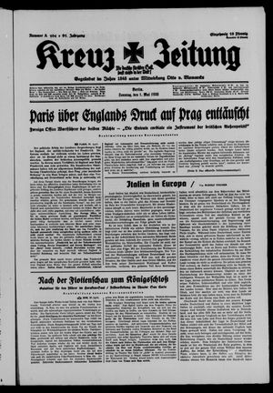 Kreuz-Zeitung vom 01.05.1938