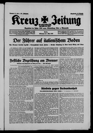 Kreuz-Zeitung vom 04.05.1938