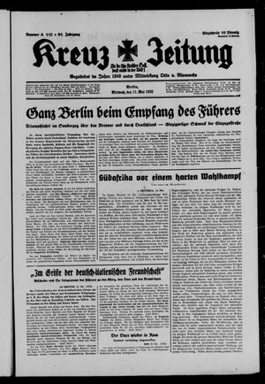 Kreuz-Zeitung on May 11, 1938