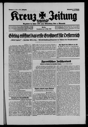 Kreuz-Zeitung vom 14.05.1938