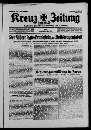 Kreuz-Zeitung vom 27.05.1938