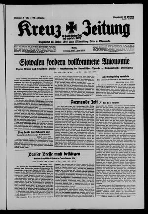 Kreuz-Zeitung vom 05.06.1938