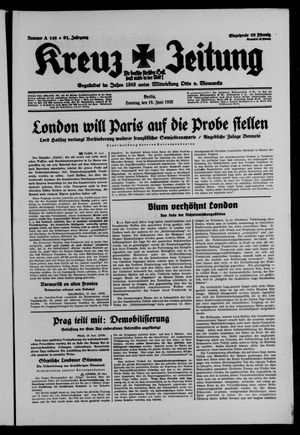 Kreuz-Zeitung vom 19.06.1938