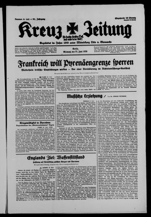 Kreuz-Zeitung vom 22.06.1938