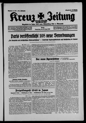 Kreuz-Zeitung vom 30.06.1938
