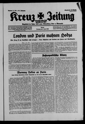 Kreuz-Zeitung vom 05.07.1938