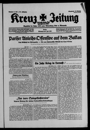 Kreuz-Zeitung vom 06.07.1938