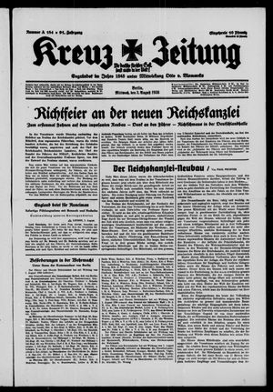 Kreuz-Zeitung vom 03.08.1938