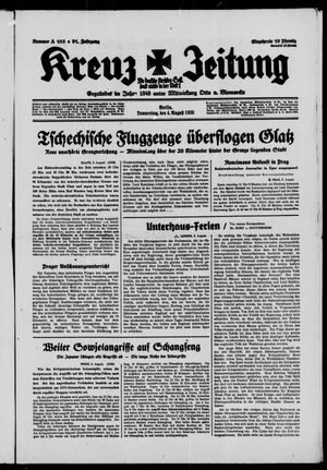 Kreuz-Zeitung vom 04.08.1938