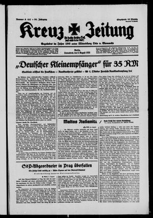 Kreuz-Zeitung vom 06.08.1938