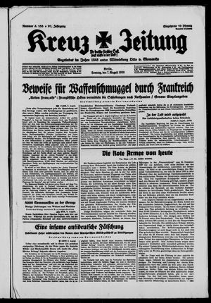 Kreuz-Zeitung vom 07.08.1938