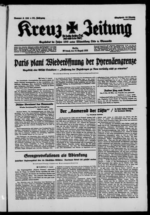 Kreuz-Zeitung on Aug 10, 1938