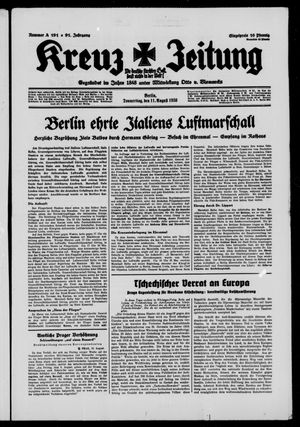 Kreuz-Zeitung vom 11.08.1938