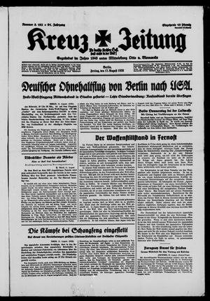 Kreuz-Zeitung vom 12.08.1938