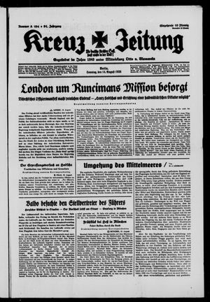 Kreuz-Zeitung on Aug 14, 1938