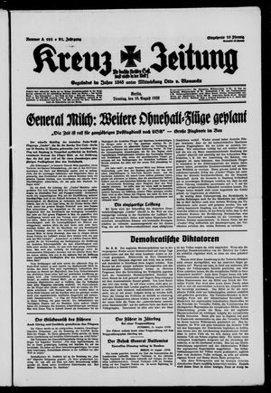 Kreuz-Zeitung vom 16.08.1938