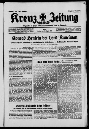 Kreuz-Zeitung vom 19.08.1938