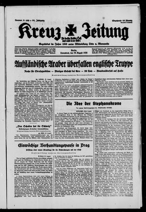 Kreuz-Zeitung vom 20.08.1938