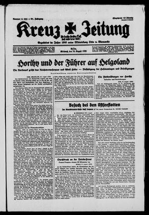 Kreuz-Zeitung on Aug 24, 1938