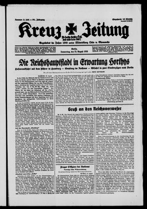Kreuz-Zeitung vom 25.08.1938