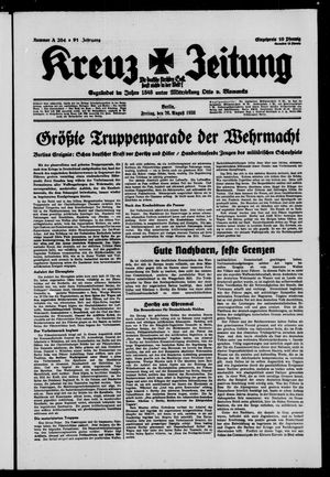 Kreuz-Zeitung vom 26.08.1938