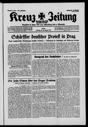 Kreuz-Zeitung vom 28.08.1938