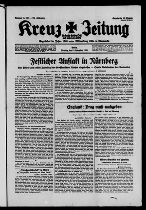 Kreuz-Zeitung on Sep 6, 1938