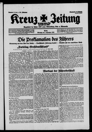 Kreuz-Zeitung vom 07.09.1938