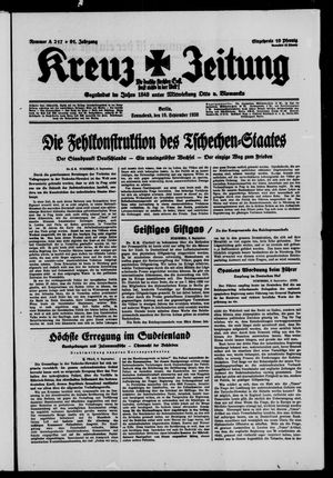 Kreuz-Zeitung vom 10.09.1938