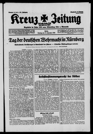 Kreuz-Zeitung vom 13.09.1938