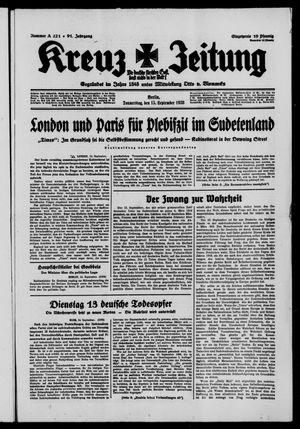 Kreuz-Zeitung vom 15.09.1938