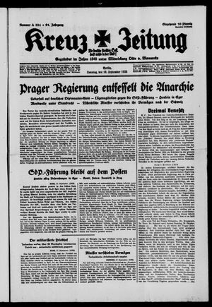 Kreuz-Zeitung vom 18.09.1938