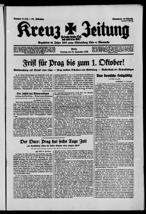 Kreuz-Zeitung vom 25.09.1938
