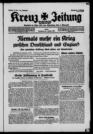 Kreuz-Zeitung on Oct 1, 1938