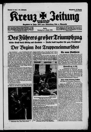 Kreuz-Zeitung on Oct 2, 1938