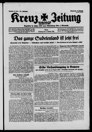 Kreuz-Zeitung vom 11.10.1938
