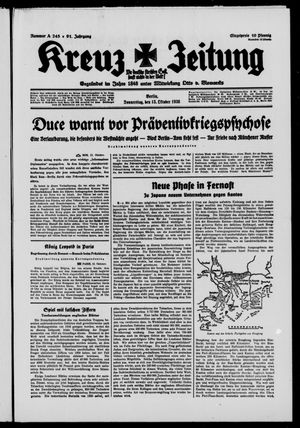 Kreuz-Zeitung vom 13.10.1938