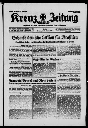 Kreuz-Zeitung vom 16.10.1938