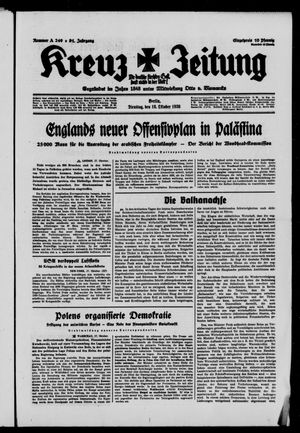 Kreuz-Zeitung vom 18.10.1938