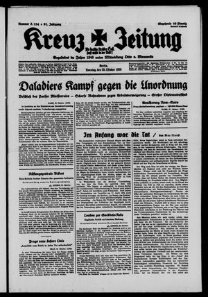 Kreuz-Zeitung vom 23.10.1938