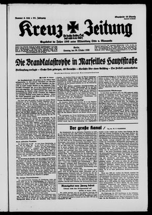 Kreuz-Zeitung vom 30.10.1938