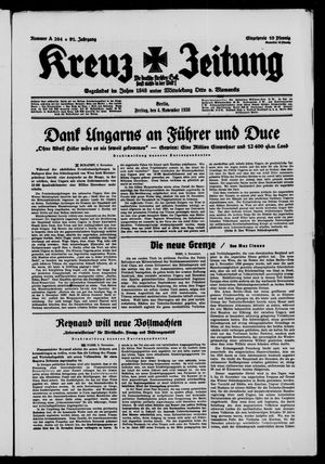 Kreuz-Zeitung vom 04.11.1938