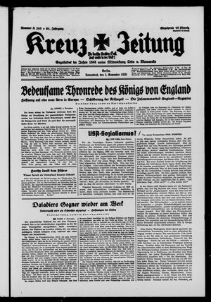 Kreuz-Zeitung vom 05.11.1938