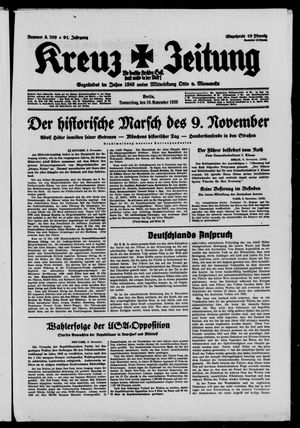 Kreuz-Zeitung vom 10.11.1938