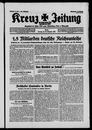 Kreuz-Zeitung vom 20.11.1938