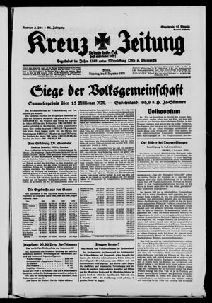 Kreuz-Zeitung vom 06.12.1938
