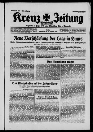 Kreuz-Zeitung vom 10.12.1938