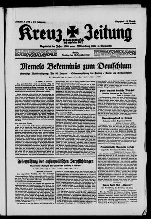 Kreuz-Zeitung vom 13.12.1938