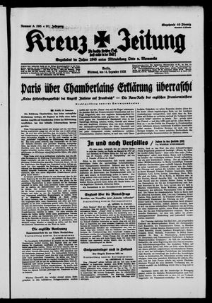 Kreuz-Zeitung vom 14.12.1938